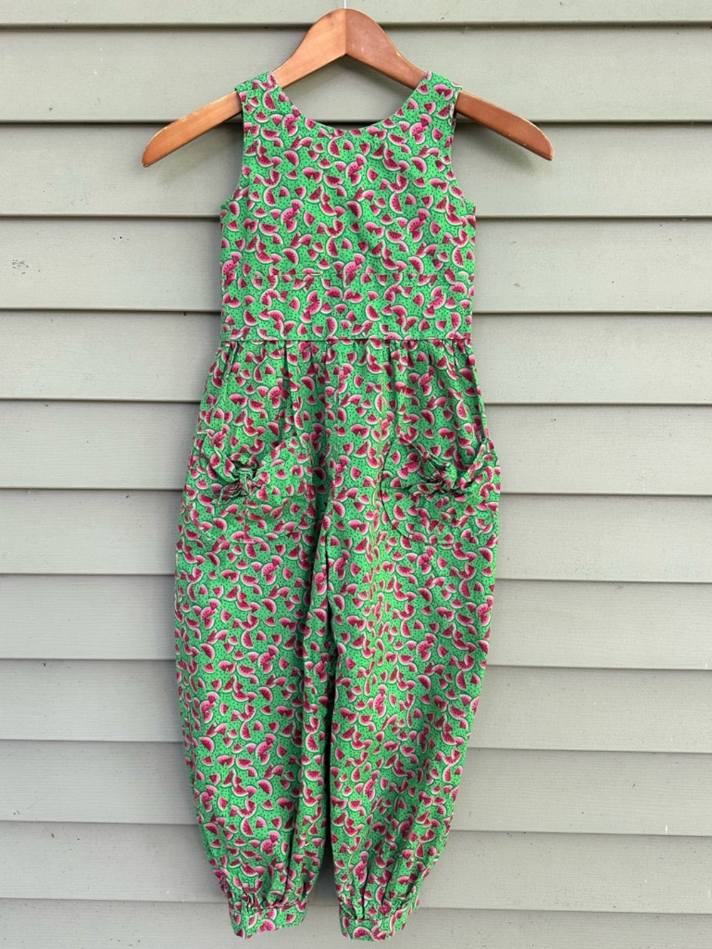 Vintage watermelon print one piece romper 80s girls no size